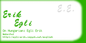 erik egli business card